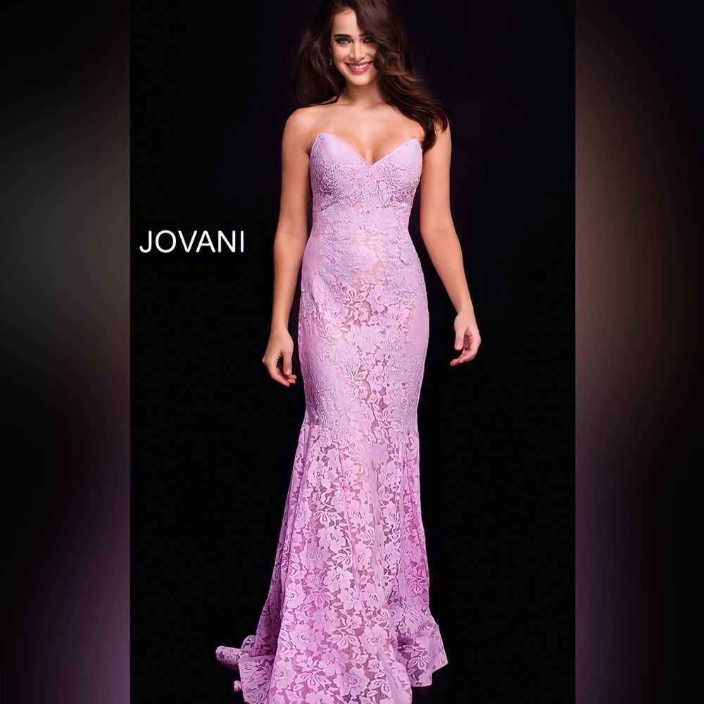 JOVANI DRESS ALL LACE STRAPLESS TRUMPE